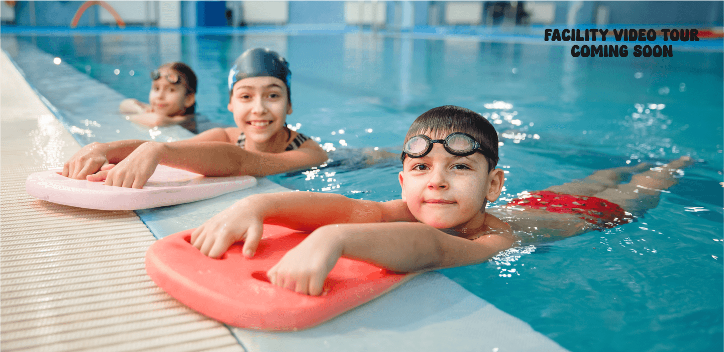 kids swimming in a swimming pool and having fun